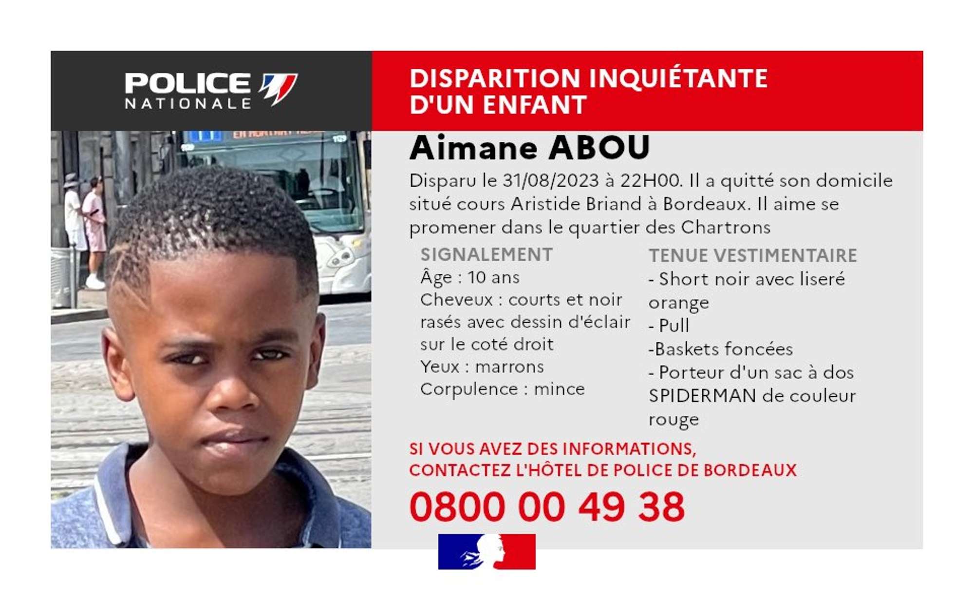 Enfant Disparu Bordeaux